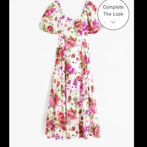 Abercrombie and Fitch Hardware Drama Puff Sleeve Maxi Dress